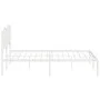 Estructura de cama de metal con cabecero blanco 180x200 cm de vidaXL, Camas y somieres - Ref: Foro24-373842, Precio: 105,79 €...