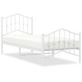 Estructura cama metal con cabecero y pie cama blanca 90x200 cm de vidaXL, Camas y somieres - Ref: Foro24-373849, Precio: 79,2...
