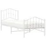 Metal bed frame with headboard and footboard white 90x200 cm by vidaXL, Beds and slatted bases - Ref: Foro24-373849, Price: 7...