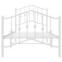 Metal bed frame with headboard and footboard white 90x200 cm by vidaXL, Beds and slatted bases - Ref: Foro24-373849, Price: 7...