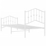 Estructura cama metal con cabecero y pie cama blanca 90x200 cm de vidaXL, Camas y somieres - Ref: Foro24-373849, Precio: 79,2...