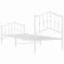 Metal bed frame with headboard and footboard white 90x200 cm by vidaXL, Beds and slatted bases - Ref: Foro24-373849, Price: 7...