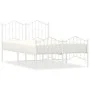 Metal bed frame with headboard and white footboard 120x200 cm by vidaXL, Beds and slatted bases - Ref: Foro24-373854, Price: ...
