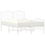 Metal bed frame with headboard and white footboard 120x200 cm by vidaXL, Beds and slatted bases - Ref: Foro24-373854, Price: ...