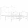 Metal bed frame with headboard and white footboard 120x200 cm by vidaXL, Beds and slatted bases - Ref: Foro24-373854, Price: ...