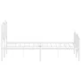 Estructura cama metal con cabecero y estribo blanco 120x200 cm de vidaXL, Camas y somieres - Ref: Foro24-373854, Precio: 100,...