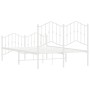 Metal bed frame with headboard and white footboard 120x200 cm by vidaXL, Beds and slatted bases - Ref: Foro24-373854, Price: ...