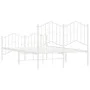 Metal bed frame with headboard and white footboard 120x200 cm by vidaXL, Beds and slatted bases - Ref: Foro24-373854, Price: ...