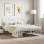 Estructura cama metal cabecero y estribo blanco 140x190 cm de vidaXL, Camas y somieres - Ref: Foro24-373856, Precio: 104,05 €...