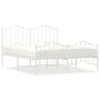 Bettgestell aus Metall mit Kopfteil und weißem Fußteil 140x190 cm von vidaXL, Betten und Lattenroste - Ref: Foro24-373856, Pr...