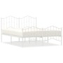 Estructura cama metal cabecero y estribo blanco 140x190 cm de vidaXL, Camas y somieres - Ref: Foro24-373856, Precio: 104,05 €...
