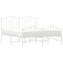 Bettgestell aus Metall mit Kopfteil und weißem Fußteil 140x190 cm von vidaXL, Betten und Lattenroste - Ref: Foro24-373856, Pr...