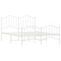 Estructura cama metal cabecero y estribo blanco 140x190 cm de vidaXL, Camas y somieres - Ref: Foro24-373856, Precio: 104,05 €...
