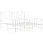 Estructura cama metal cabecero y estribo blanco 140x190 cm de vidaXL, Camas y somieres - Ref: Foro24-373856, Precio: 101,74 €...