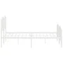 Bettgestell aus Metall mit Kopfteil und weißem Fußteil 140x190 cm von vidaXL, Betten und Lattenroste - Ref: Foro24-373856, Pr...