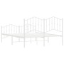 Estructura cama metal cabecero y estribo blanco 140x190 cm de vidaXL, Camas y somieres - Ref: Foro24-373856, Precio: 104,05 €...