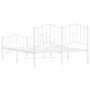 Estructura cama metal cabecero y estribo blanco 140x190 cm de vidaXL, Camas y somieres - Ref: Foro24-373856, Precio: 101,74 €...