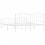 Metal bed frame with headboard and footboard white 183x213 cm by vidaXL, Beds and slatted bases - Ref: Foro24-373861, Price: ...