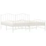 Metal bed frame with headboard and white footboard 200x200 cm by vidaXL, Beds and slatted bases - Ref: Foro24-373863, Price: ...