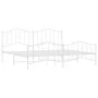 Metal bed frame with headboard and white footboard 200x200 cm by vidaXL, Beds and slatted bases - Ref: Foro24-373863, Price: ...
