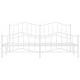 Bettgestell aus Metall mit Kopfteil und weißem Fußteil 200x200 cm von vidaXL, Betten und Lattenroste - Ref: Foro24-373863, Pr...