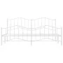 Metal bed frame with headboard and white footboard 200x200 cm by vidaXL, Beds and slatted bases - Ref: Foro24-373863, Price: ...
