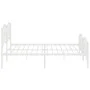 Metal bed frame with headboard and white footboard 200x200 cm by vidaXL, Beds and slatted bases - Ref: Foro24-373863, Price: ...