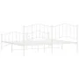 Metal bed frame with headboard and white footboard 200x200 cm by vidaXL, Beds and slatted bases - Ref: Foro24-373863, Price: ...