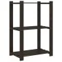 3-tier solid black pine wood shelf 60x38x90 cm by vidaXL, Industrial shelving - Ref: Foro24-373409, Price: 45,62 €, Discount: %