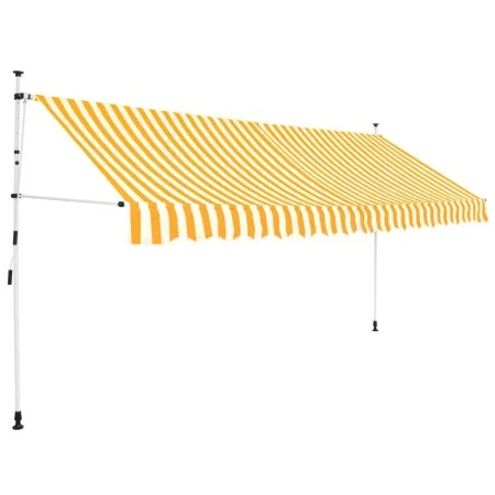 Retractable manual awning 350 cm orange and white striped by vidaXL, Awnings - Ref: Foro24-43235, Price: 91,15 €, Discount: %