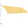 Retractable manual awning 350 cm orange and white striped by vidaXL, Awnings - Ref: Foro24-43235, Price: 91,15 €, Discount: %