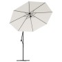 Hanging umbrella with LED lights and metal pole 300 cm sand by vidaXL, Umbrellas - Ref: Foro24-42970, Price: 137,21 €, Discou...