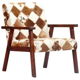Weißer und brauner Sessel aus echtem Ziegenleder von vidaXL, Sessel - Ref: Foro24-247644, Preis: 227,83 €, Rabatt: %