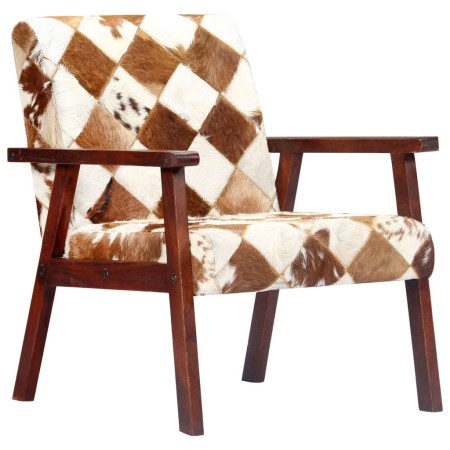 Weißer und brauner Sessel aus echtem Ziegenleder von vidaXL, Sessel - Ref: Foro24-247644, Preis: 232,20 €, Rabatt: %