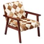 White and Brown Genuine Goat Leather Armchair by vidaXL, Armchairs - Ref: Foro24-247644, Price: 232,20 €, Discount: %