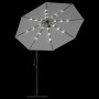 Hanging umbrella with LED lights and metal pole 300 cm sand by vidaXL, Umbrellas - Ref: Foro24-42970, Price: 137,21 €, Discou...