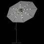 Hanging umbrella with LED lights and metal pole 300 cm sand by vidaXL, Umbrellas - Ref: Foro24-42970, Price: 133,72 €, Discou...