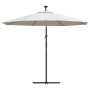 Hanging umbrella with LED lights and metal pole 300 cm sand by vidaXL, Umbrellas - Ref: Foro24-42970, Price: 137,21 €, Discou...