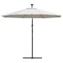 Hanging umbrella with LED lights and metal pole 300 cm sand by vidaXL, Umbrellas - Ref: Foro24-42970, Price: 133,72 €, Discou...