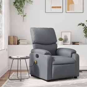 Sillón de masaje reclinable cuero sintético gris de vidaXL, Sillones - Ref: Foro24-373444, Precio: 212,77 €, Descuento: %