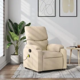 Sillón de masaje reclinable de tela crema de vidaXL, Sillones - Ref: Foro24-373431, Precio: 239,36 €, Descuento: %