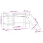 Cama alta para niños tobogán madera maciza pino negro 80x200 cm de vidaXL, Camas y somieres - Ref: Foro24-835906, Precio: 188...