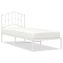 Bettgestell aus Metall mit weißem Kopfteil 90x200 cm von vidaXL, Betten und Lattenroste - Ref: Foro24-373831, Preis: 75,17 €,...