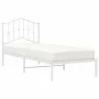 Estructura de cama de metal con cabecero blanco 90x200 cm de vidaXL, Camas y somieres - Ref: Foro24-373831, Precio: 73,87 €, ...