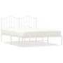 Metal bed frame with white headboard 140x190 cm by vidaXL, Beds and slatted bases - Ref: Foro24-373838, Price: 108,71 €, Disc...