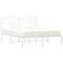 Metallbettgestell mit weißem Kopfteil 140x190 cm von vidaXL, Betten und Lattenroste - Ref: Foro24-373838, Preis: 108,71 €, Ra...