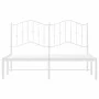 Metal bed frame with white headboard 140x190 cm by vidaXL, Beds and slatted bases - Ref: Foro24-373838, Price: 108,71 €, Disc...