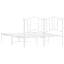 Metallbettgestell mit weißem Kopfteil 140x190 cm von vidaXL, Betten und Lattenroste - Ref: Foro24-373838, Preis: 110,51 €, Ra...