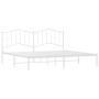 Bettgestell aus Metall mit weißem Kopfteil 193x203 cm von vidaXL, Betten und Lattenroste - Ref: Foro24-373844, Preis: 102,57 ...