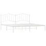 Estructura de cama de metal con cabecero blanco 193x203 cm de vidaXL, Camas y somieres - Ref: Foro24-373844, Precio: 101,16 €...